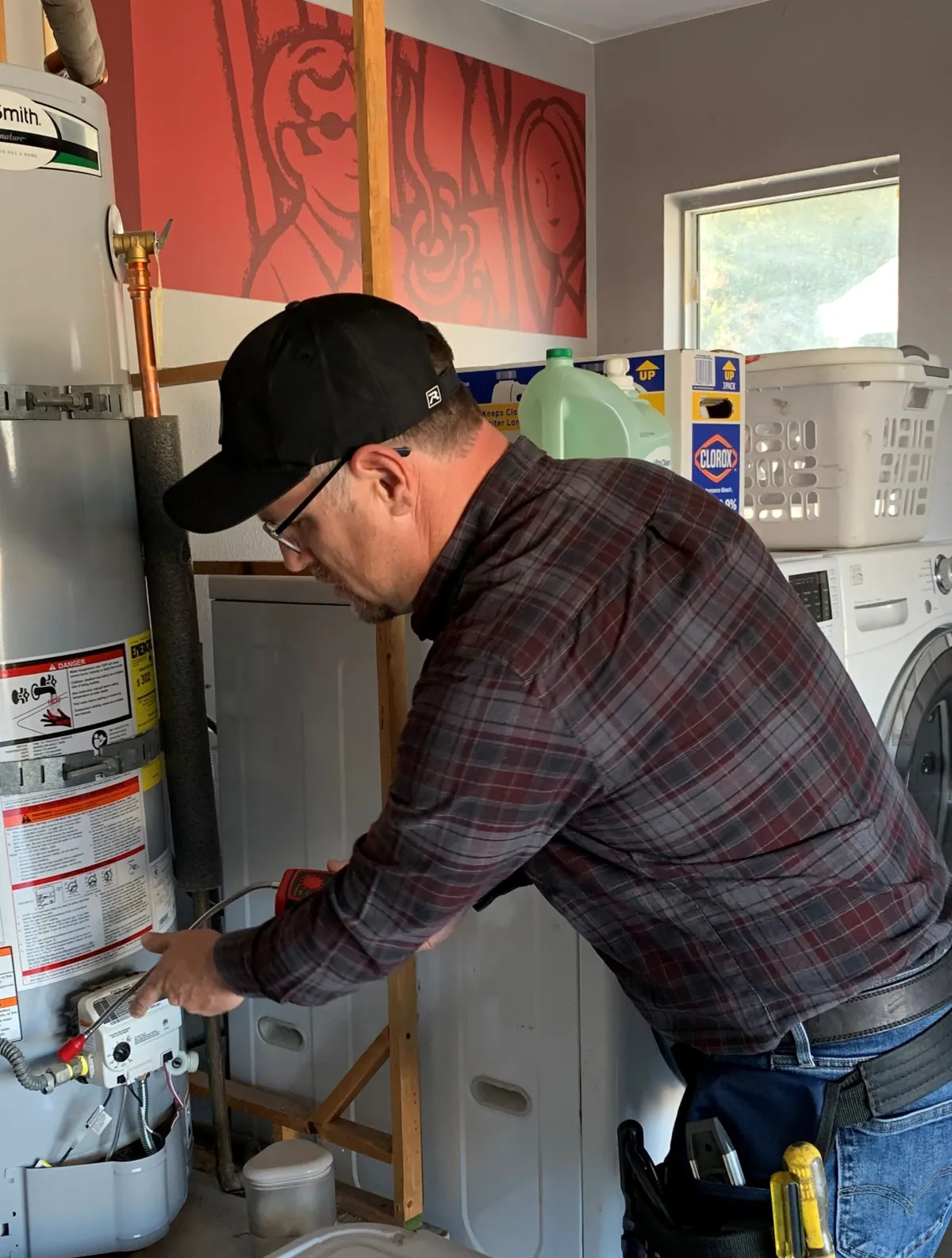 Home inspector performing a residential re-inspection